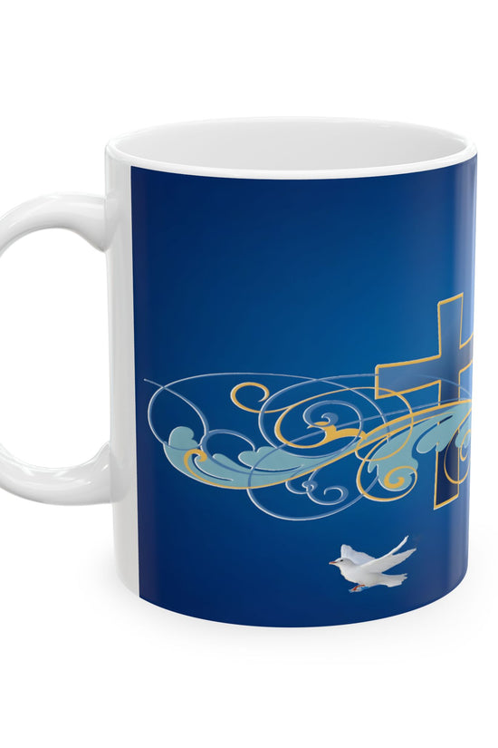 Blue Cross Faith-Inspired Ceramic Mug by Grace Canvas.shop
