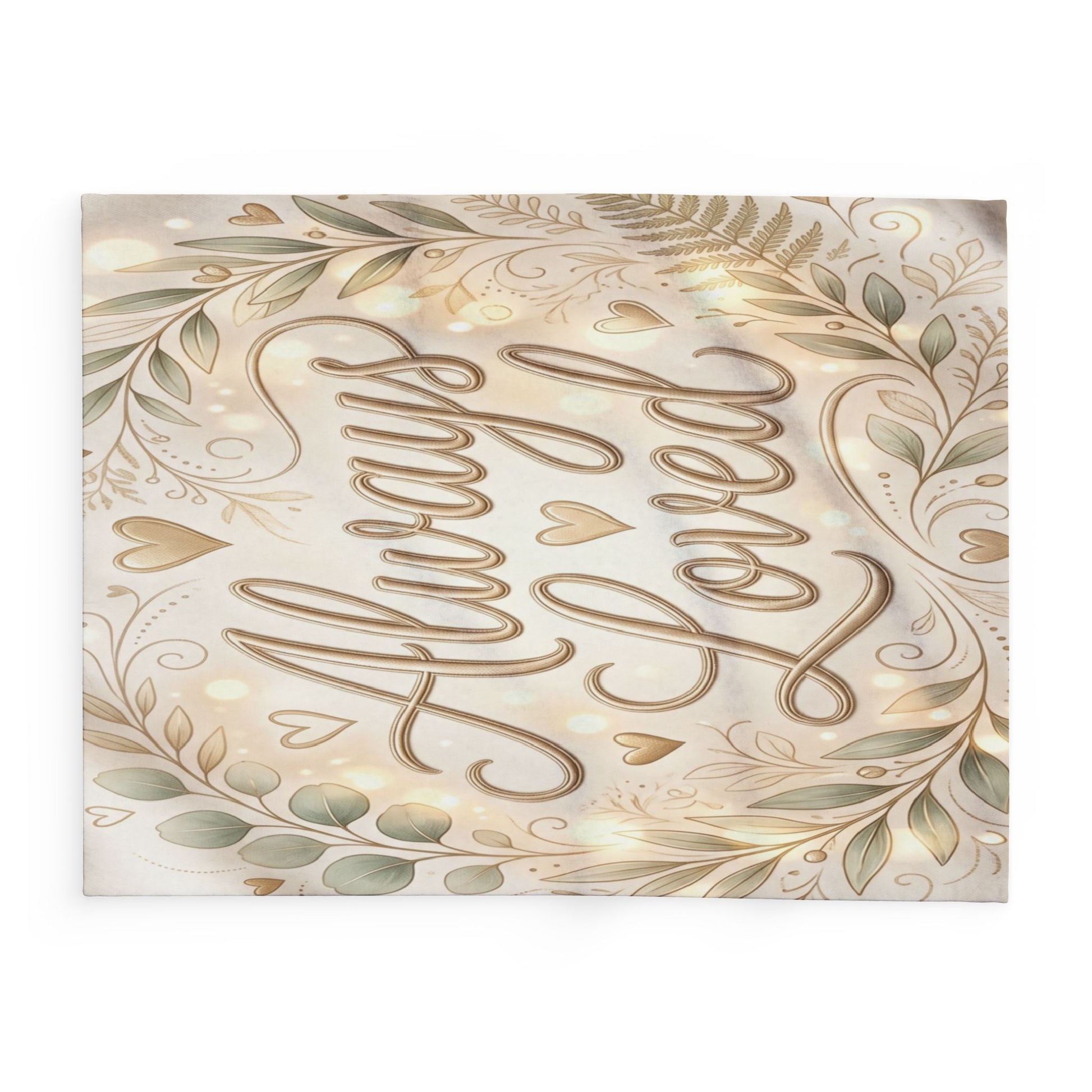 Always Loved Fleece Blanket with Floral Wreath Design