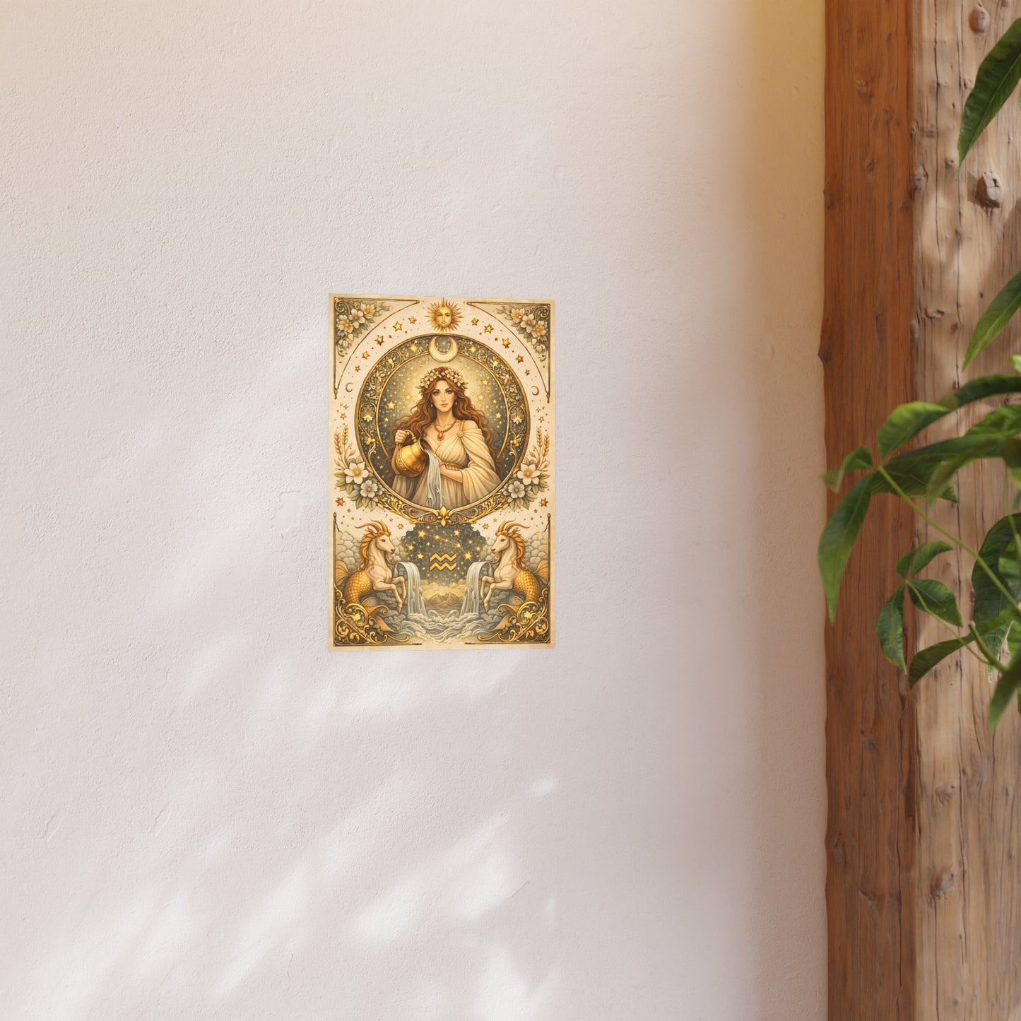 Celestial Aquarius Goddess Art Poster