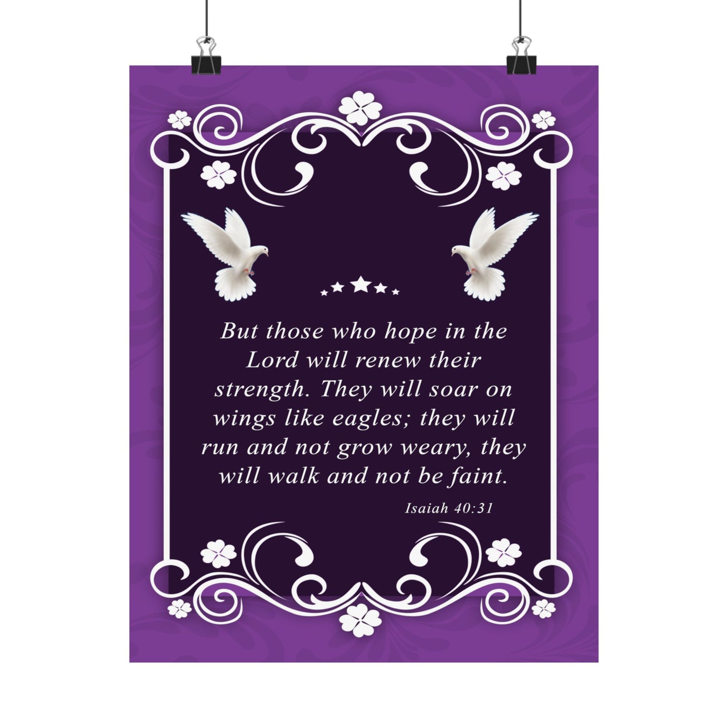 Isaiah 40:31 Inspirational Poster  Christian Faith Wall Art
