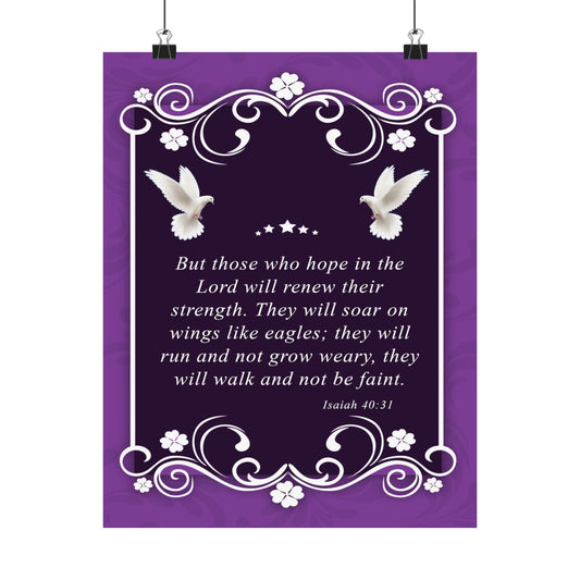 Isaiah 40:31 Inspirational Poster  Christian Faith Wall Art