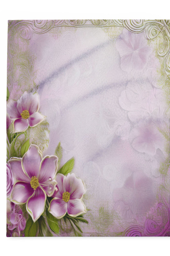 Floral Pink Vintage Fleece Blanket