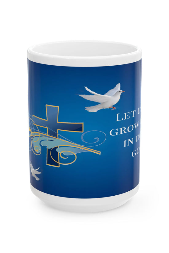 Blue Cross Faith-Inspired Ceramic Mug by Grace Canvas.shop
