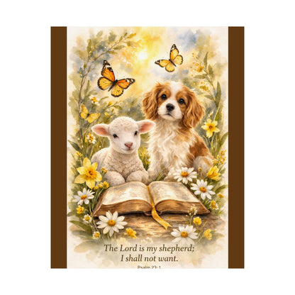 Lamb and Dog Psalm 23:1 Poster