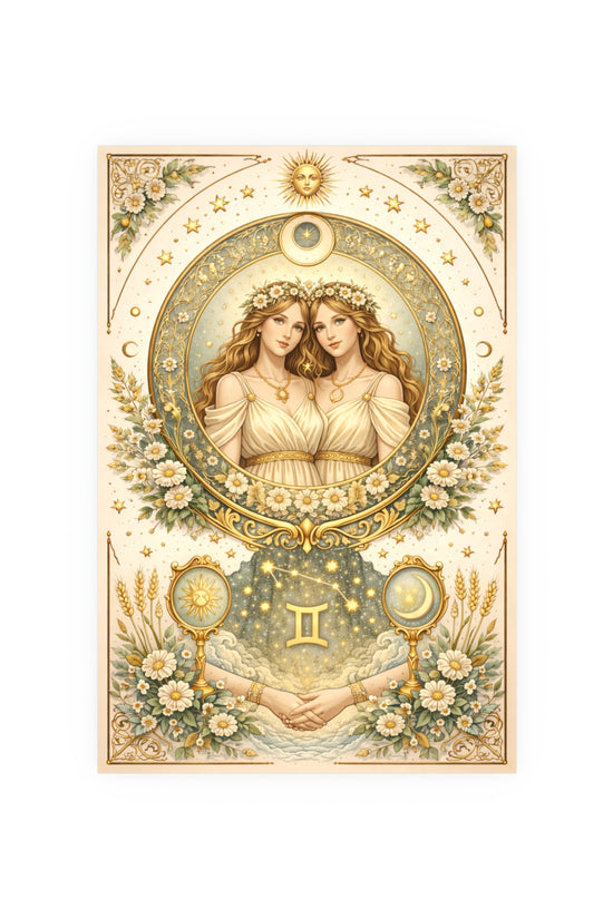 Celstial Gemini Zodiac Art Poster by Grace Canvas Shop