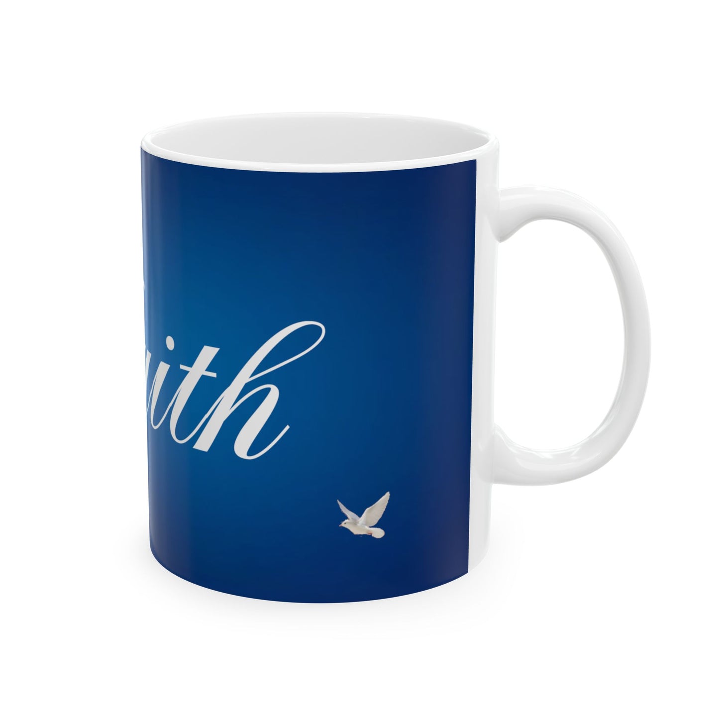Faith Ceramic Inspirational Blue Coffee Cup (11oz & 15oz)