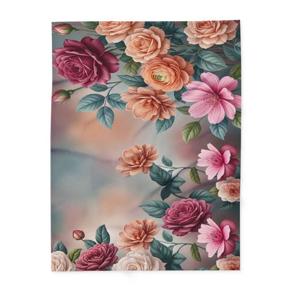 Floral Vintage Fleece Blanket — Rose Garden Arctic Throw