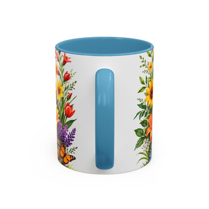 Floral Hummingbird Coffee Mug 11/15oz by Grace Canvas Shop