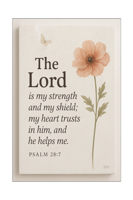 The Lord is My Strength Inspirational Wall Art by Grace Canvas