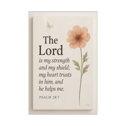 The Lord is My Strength Inspirational Wall Art by Grace Canvas