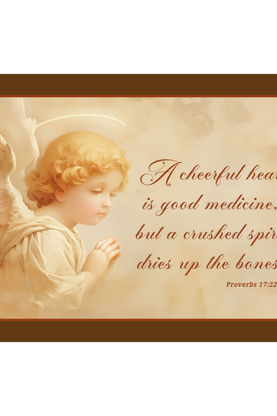 Inspirational Angel Poster - A Cheerful Heart Matte Horizontal Print by Grace Canvas Shop