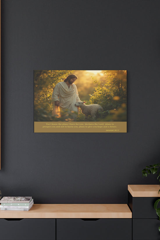 Jesus and the Lamb Jeremiah 29:11 Matte Canvas Print by Grace Canvas
