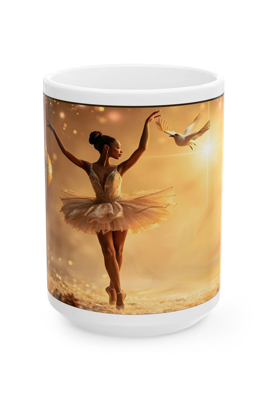 Elegant Ballerina Ceramic Mug by Grace Canvas.shop