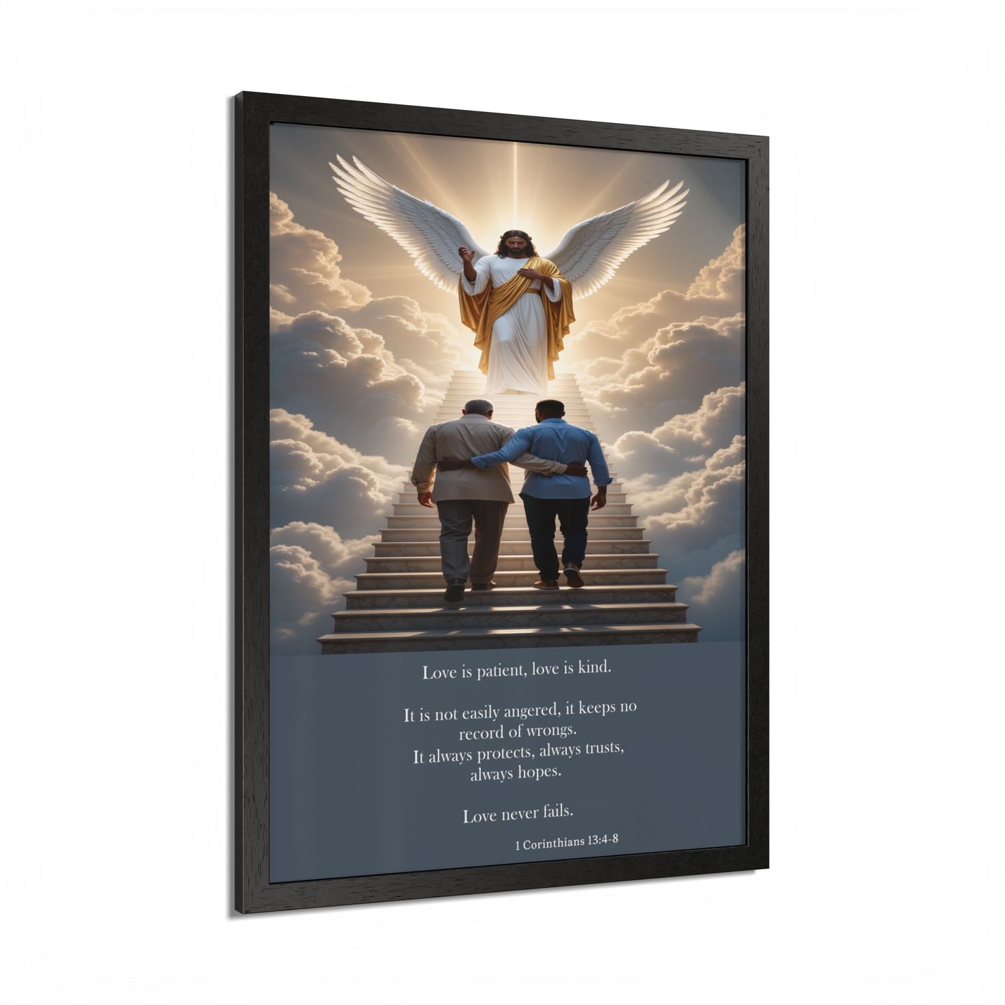 Father and Son Framed Memorial Wall Art by Grace Canvas Shop