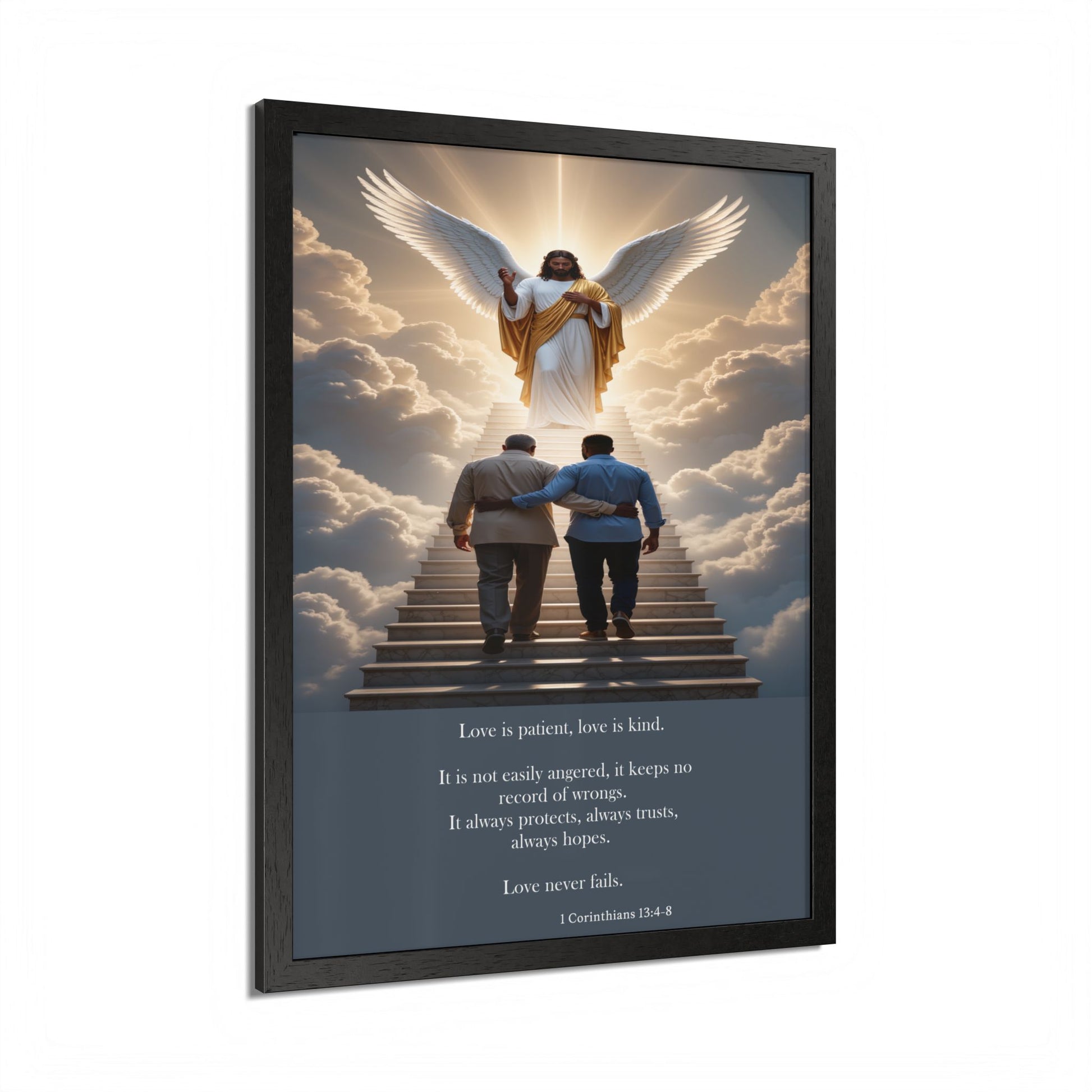 Father and Son Framed Memorial Wall Art by Grace Canvas Shop