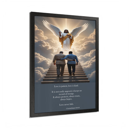 Father and Son Framed Memorial Wall Art by Grace Canvas Shop