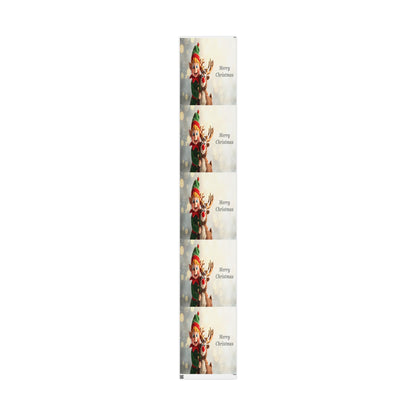 Christmas Elf & Reindeer Wrapping Paper — 'Merry Christmas' Gift Wrap