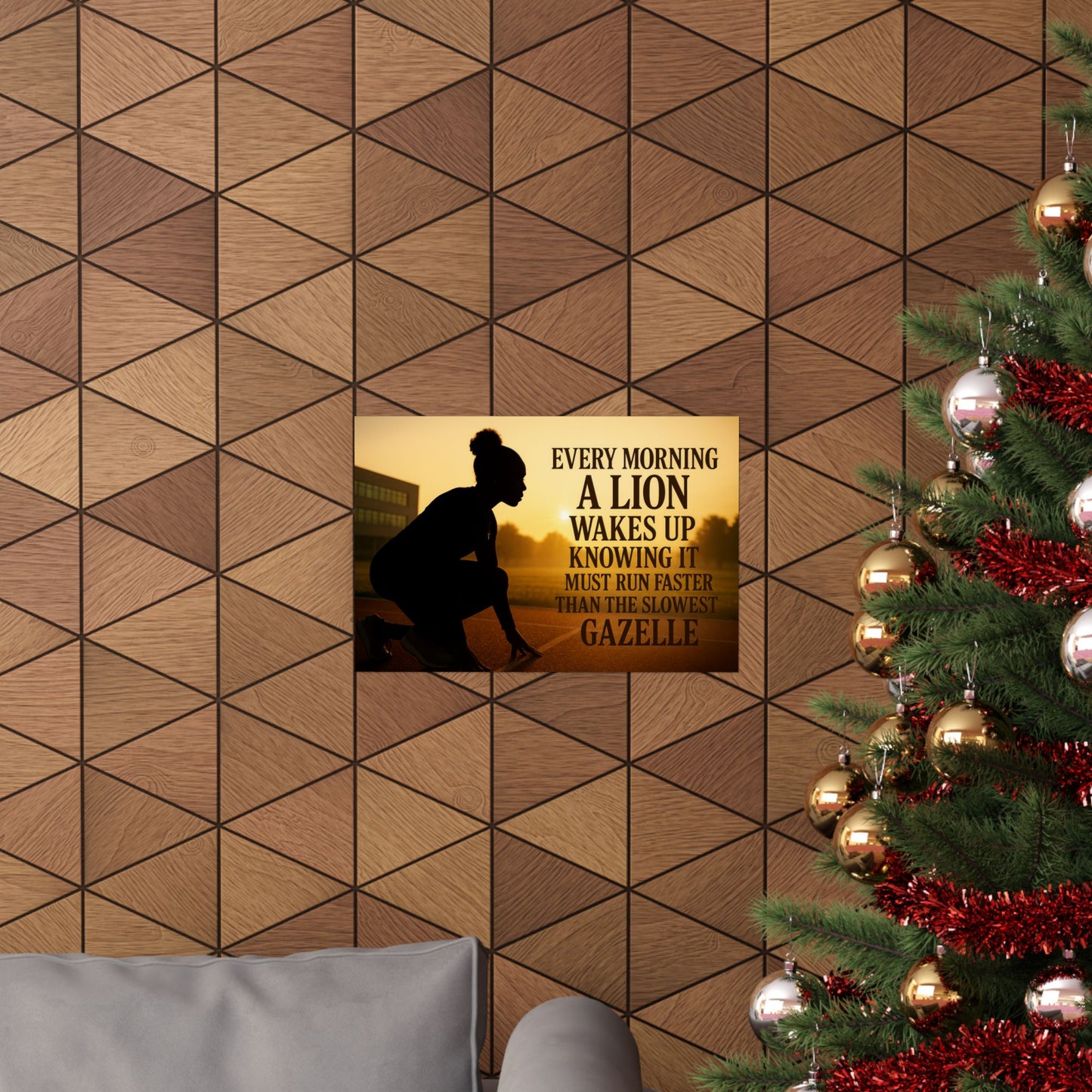 Motivational Poster — "Every Morning a Lion Wakes Up" Matte Print