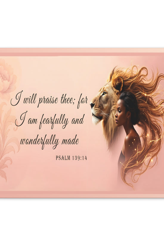 I am Fearfully and Wonderfully Made Psalm 139:14 Verse Wall Art by Grace Canvas