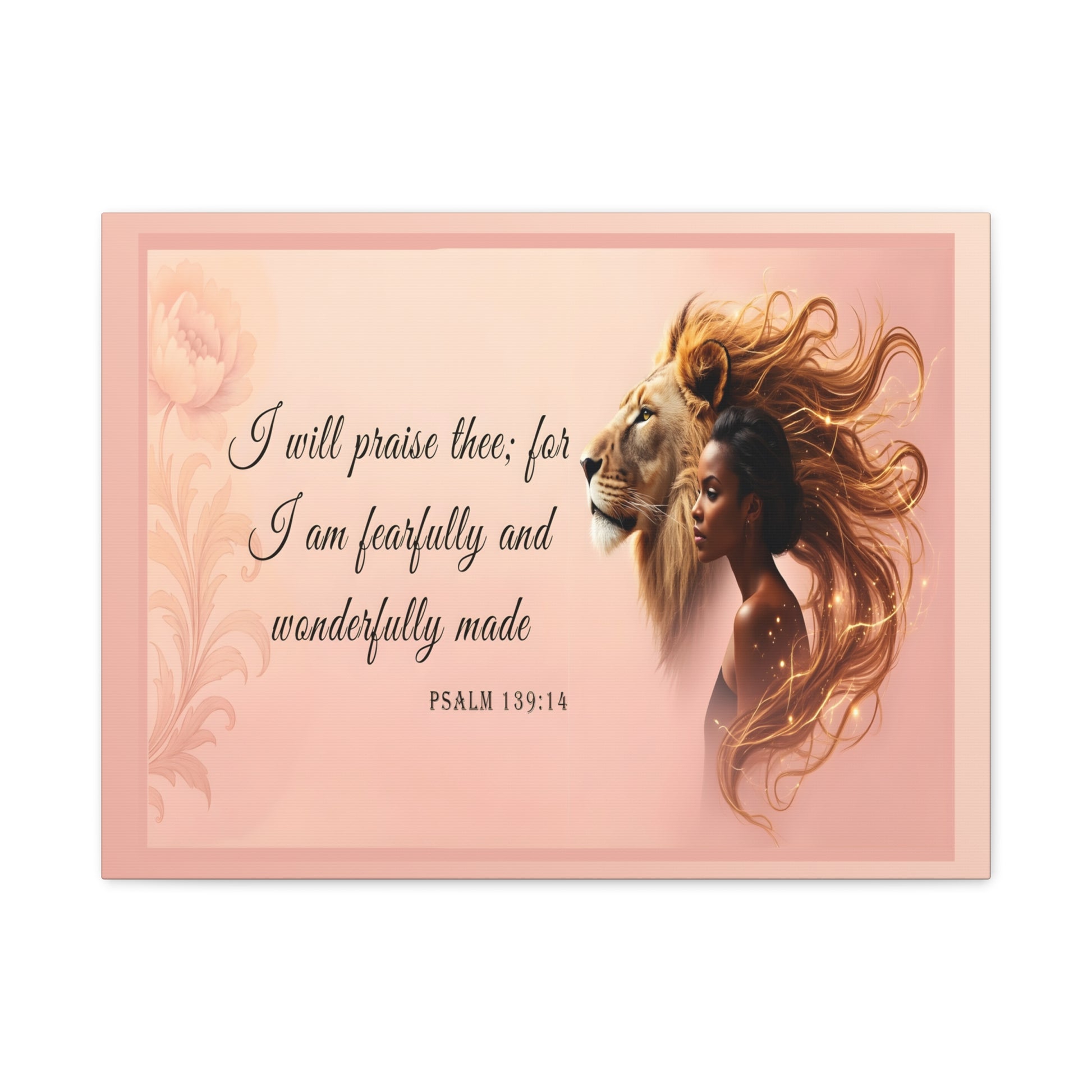 I am Fearfully and Wonderfully Made Psalm 139:14 Verse Wall Art by Grace Canvas
