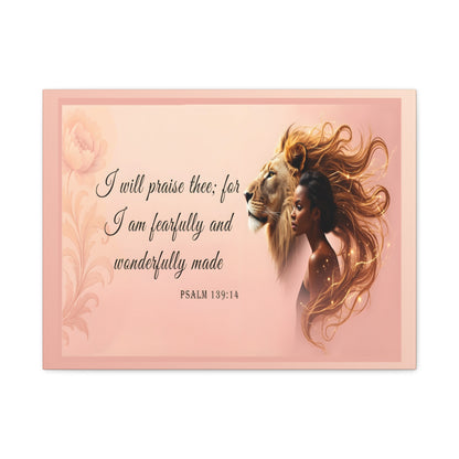 I am Fearfully and Wonderfully Made Psalm 139:14 Verse Wall Art by Grace Canvas