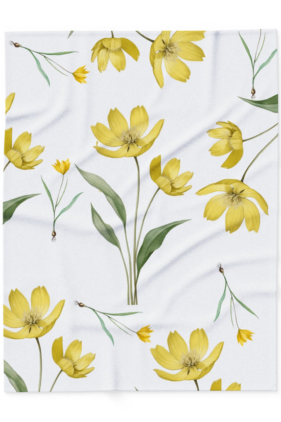 Yellow Watercolor Tulip Throw by Printify