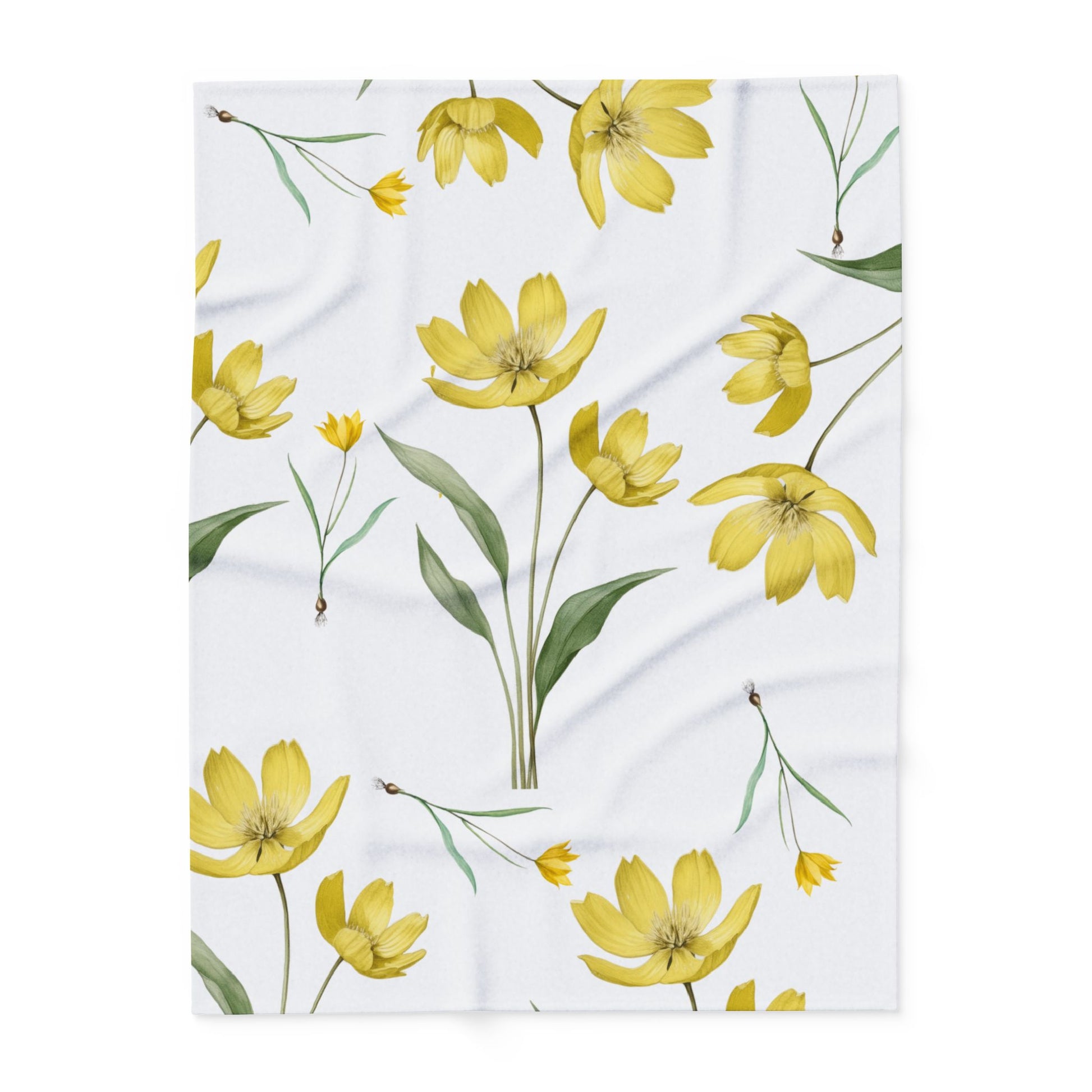Yellow Watercolor Tulip Throw by Printify