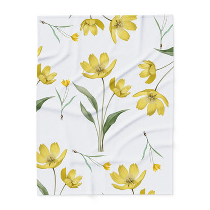 Yellow Watercolor Tulip Throw by Printify