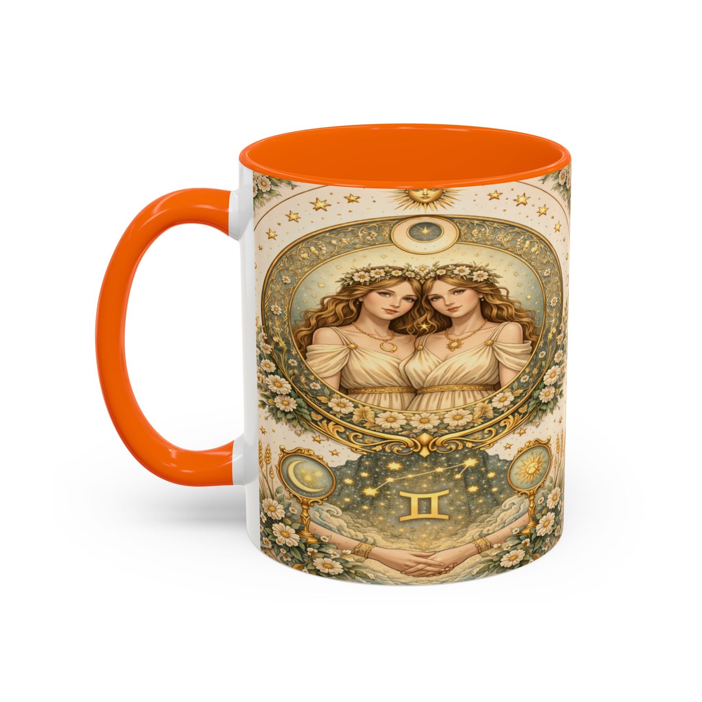 Celestial Gemini Vintage Art Nouveau Coffee Mug