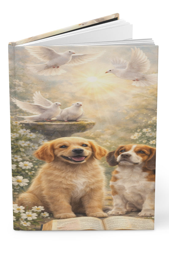Doves and Dogs Hardcover Journal by Grace Canvas Shop