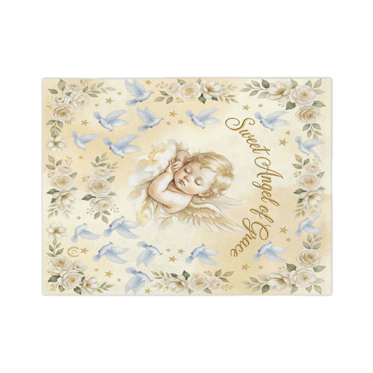 Sweet Angel of Grace Baby Blanket — Velveteen Microfiber Keepsake