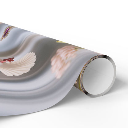 Floral Rose Pattern Wrapping Paper Roll — Elegant Botanical Gift Wrap