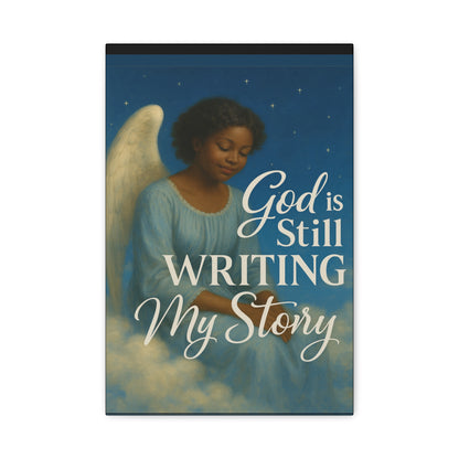 Still Writing My Story Inspirational Canvas Wall Print by Grace Canvas.shop
