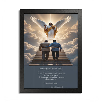Father and Son Framed Memorial Wall Art by Grace Canvas Shop