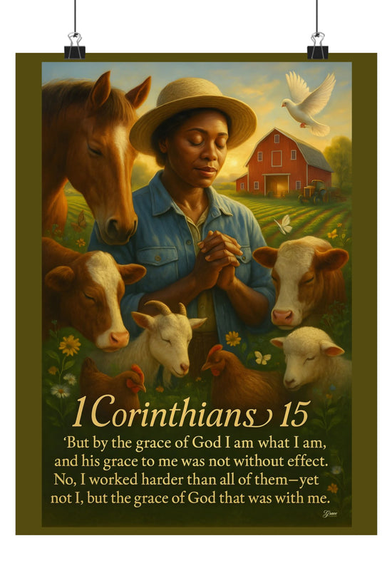 POSTER - Farm & Faith 1 Corinthians 15 v2 Inspirational Poster by Grace Canvas Shop