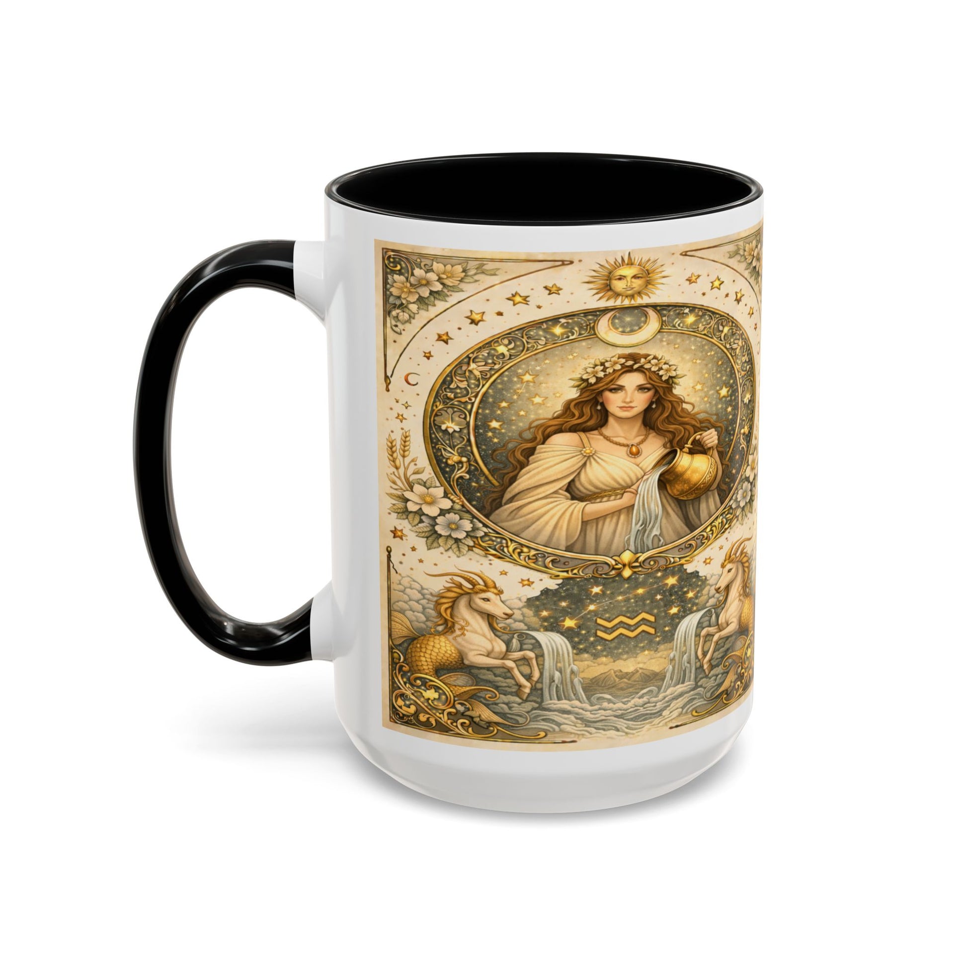 Celestial Aquarius Art Coffee Cup (11/15oz) by Grace Canvas Shop