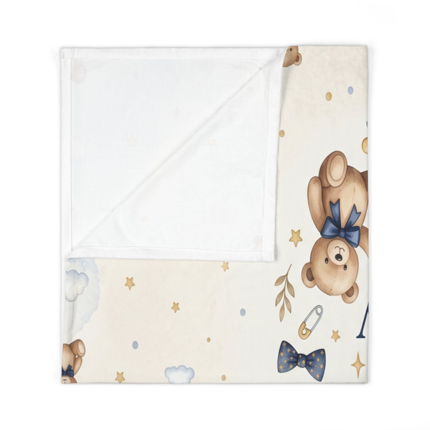 Grandpa's Little Buddy Baby Swaddle2 Blanket - Blue Teddy Bear Newborn Gift