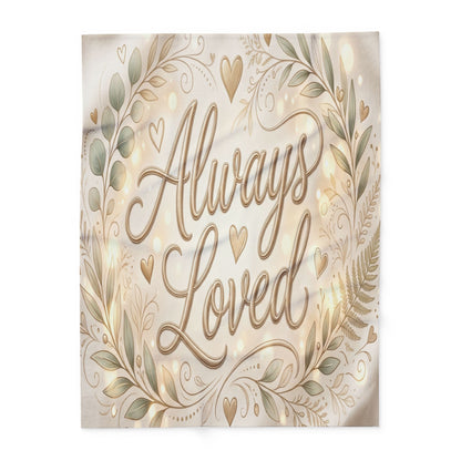 Always Loved Fleece Blanket with Floral Wreath Design