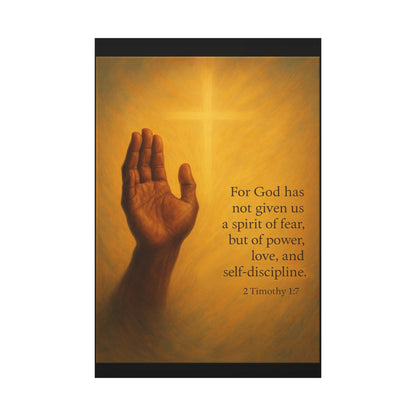 2 Timothy 1:7 Prayer Quote Religious Canvas Wall Art by Grace Canvas.shop