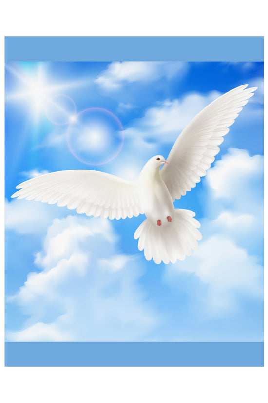 Blue Sky Satin Poster – Inspirational Peace Wall Art by Grace Canvas Shop