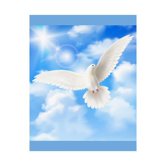 Blue Sky Satin Poster – Inspirational Peace Wall Art
