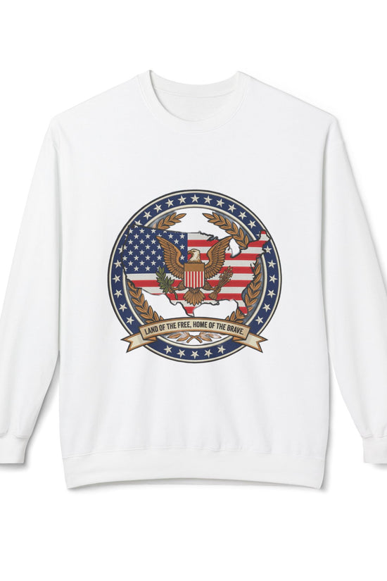 American Patriotic Eagle Crewneck Sweatshirt - 'Land of the Free'