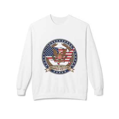 American Patriotic Eagle Crewneck Sweatshirt - 'Land of the Free'