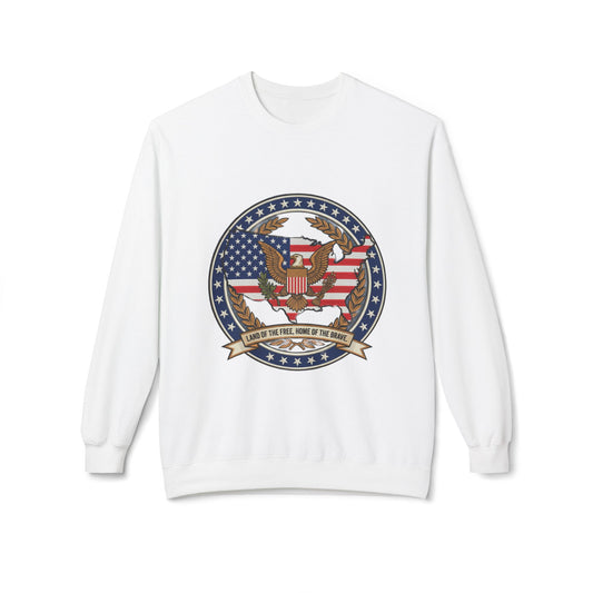 American Patriotic Eagle Crewneck Sweatshirt - 'Land of the Free'