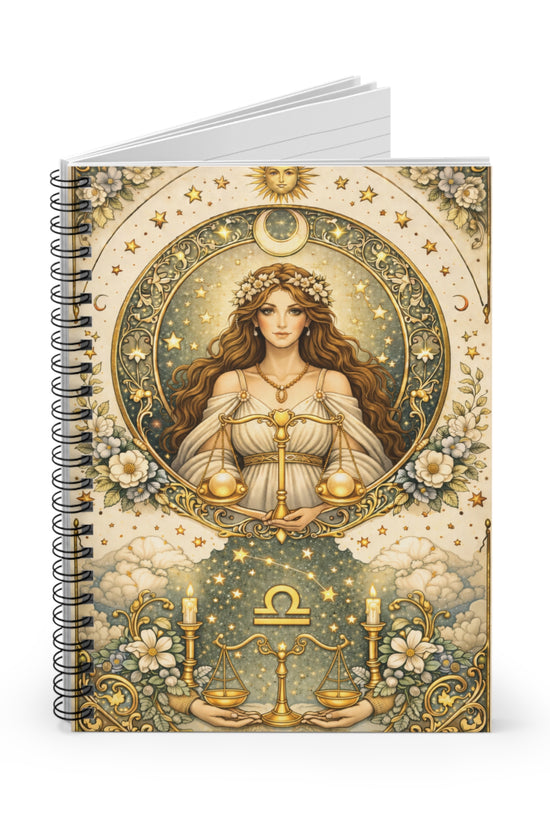 Celestial Libra Spiral Notebook by Grace Canvas Shop