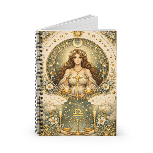 Celestial Libra Spiral Notebook by Grace Canvas Shop