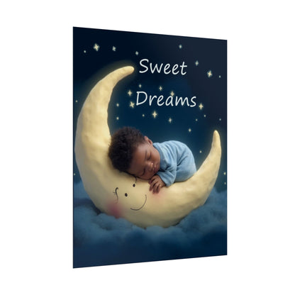 Sweet Dreams Baby Poster — Nursery Moon Sleep Wall Art