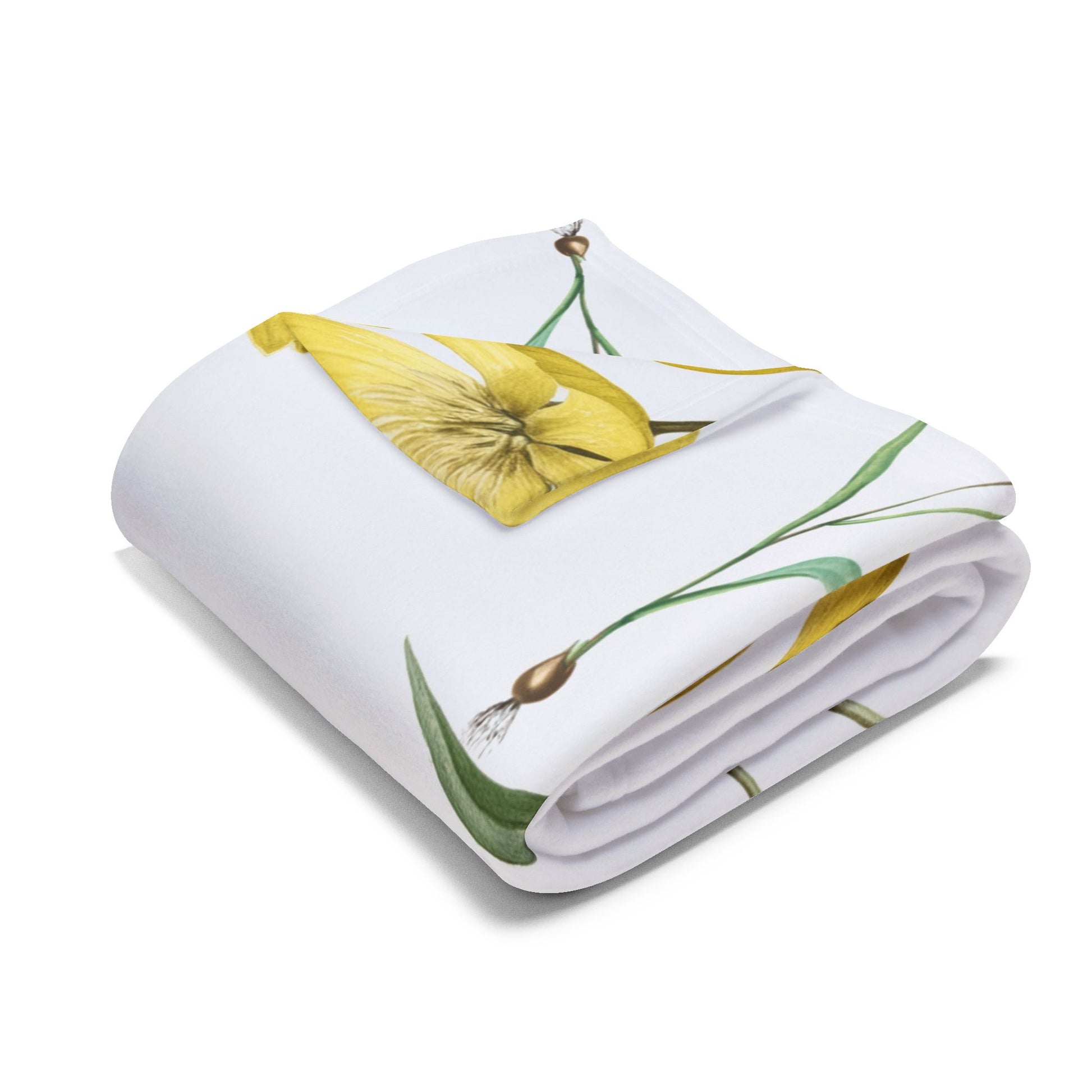 Yellow Watercolor Tulip Throw by Printify