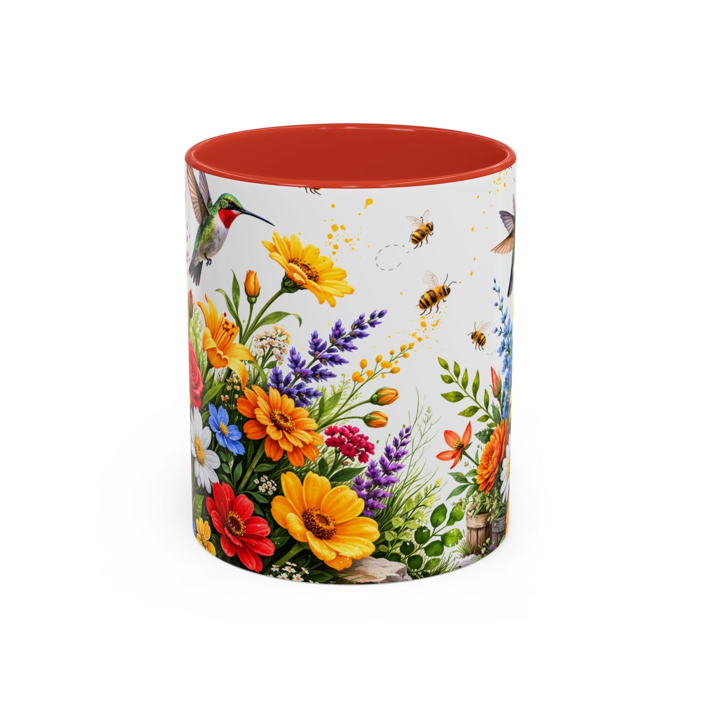Floral Hummingbird Coffee Mug 11/15oz by Grace Canvas Shop