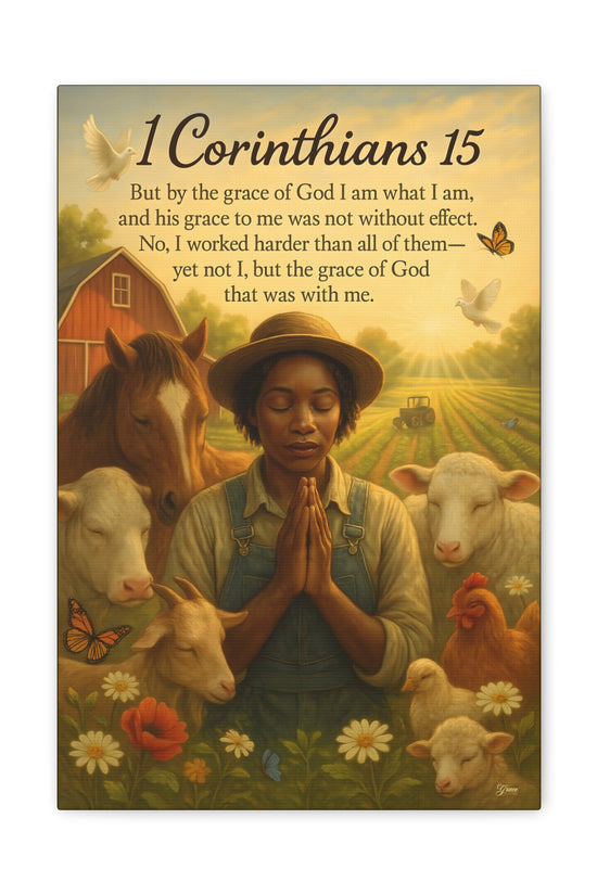 Farm Woman's Faith 1 Corinthians 15 Art Print by Grace Canvas.shop